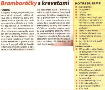 Bramboráčky s krevetami