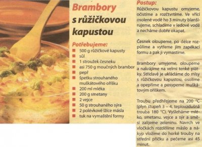 Brambory s růžičkovou kapustou