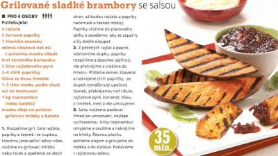 Grilované sladké brambory se salsou