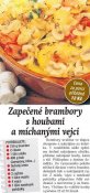 Zapečené brambory s houbami a míchanými vejci