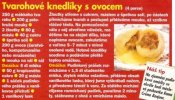 Tvarohové knedlíky s ovocem