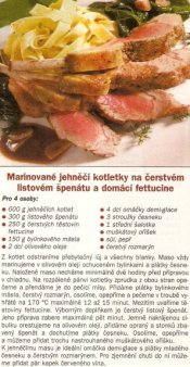 Marinované jehněčí kotletky na čerstvém listovém špenátu a domácí fettucine