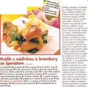 Králík s nádivkou a brambory se špenátem