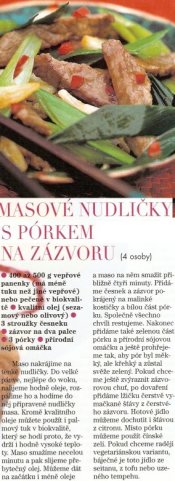 Masové nudličky s pórkem na zázvoru