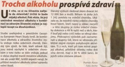 Trocha alkoholu prospívá zdraví