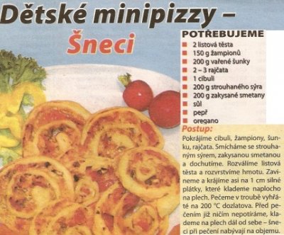 Dětské minipizzy - Šneci