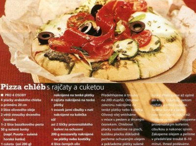 Pizza chléb s rajčaty a cuketou