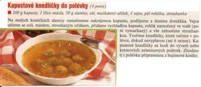 Kapustové knedlíčky do polévky