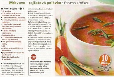 Mrkvovo - rajčatová polévka s červenou čočkou