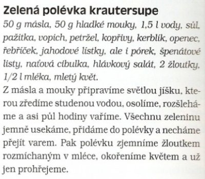 Zelená polévka krautersupe