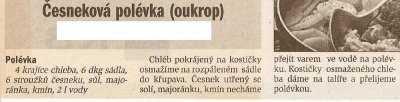 Česneková polévka (oukrop)