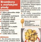 Brambory s mořskými plody