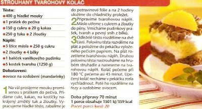 Strouhaný tvarohový koláč