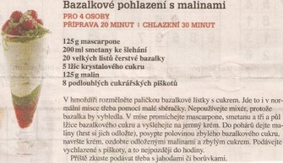 Bazalkové pohlazení s malinami