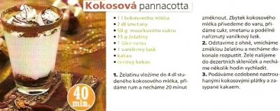 Kokosová pannacotta