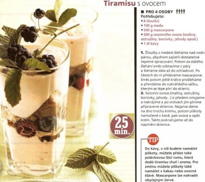 Tiramisu s ovocem