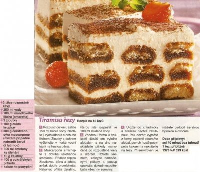 Tiramisu řezy