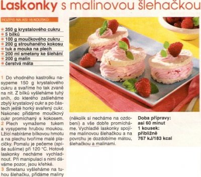 Laskonky s malinovou šlehačkou