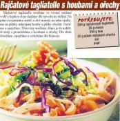 Rajčatové tagliatelle s houbami a ořechy