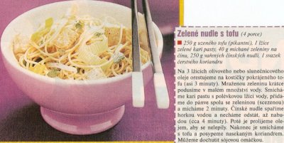 Zelené nudle s tofu